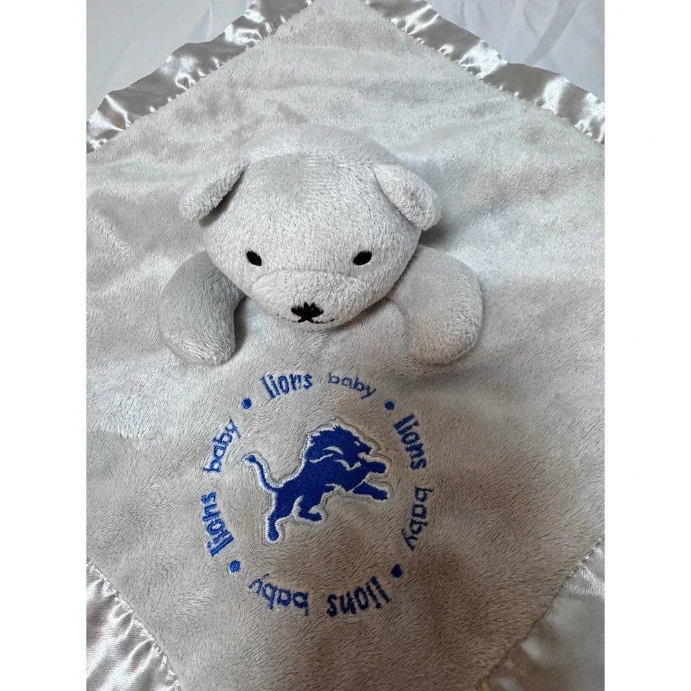 Baby Fanatic Detroit Lions Baby Lovey Security Blanket Satin Trim Football NFL